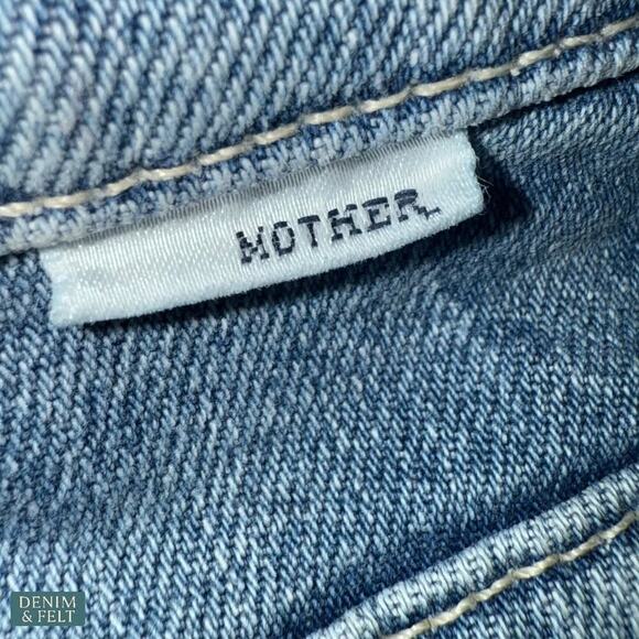 Mother The Skipper Frayed Raw Hem Denim Shorts Leap At The Chance Blue 30 - Picture 12 of 16